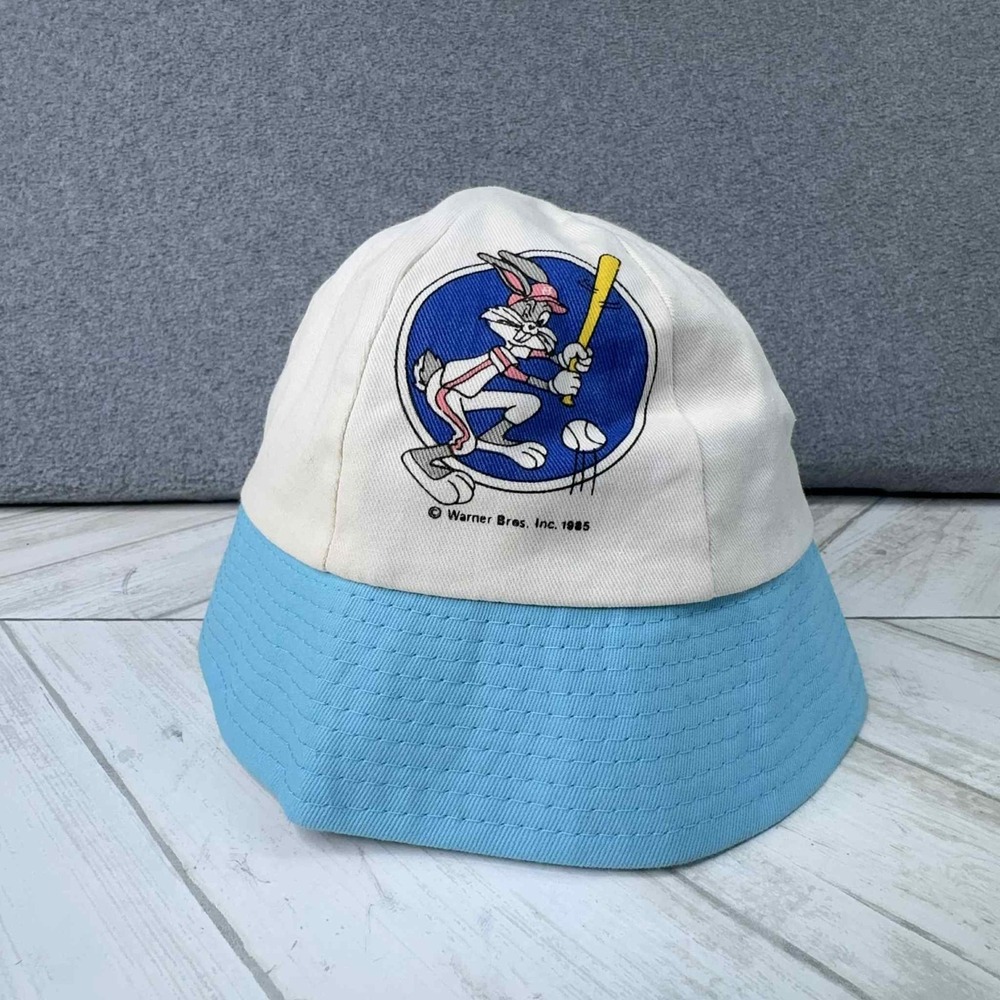 Vintage 1985 Looney Tunes Bugs Bunny Baseball‎ Bucket Hat Kids OSFA Warner Bros
